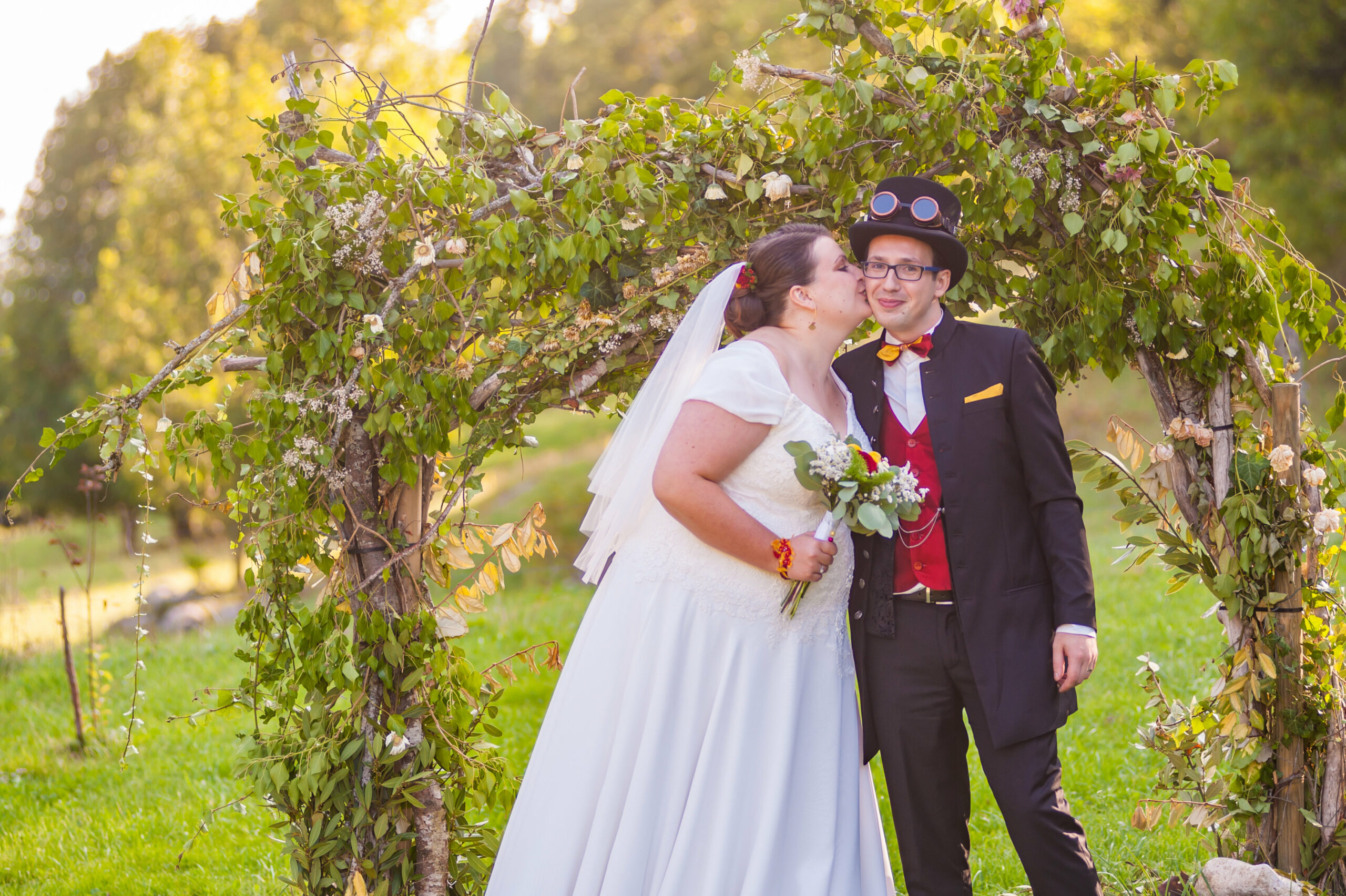 Robe de mariée et costume dans le thème de Harry Potter