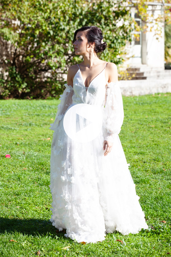 Robe de mariée signe edith creation sur mesure à Grenoble, Isère. Boutique de créateurs