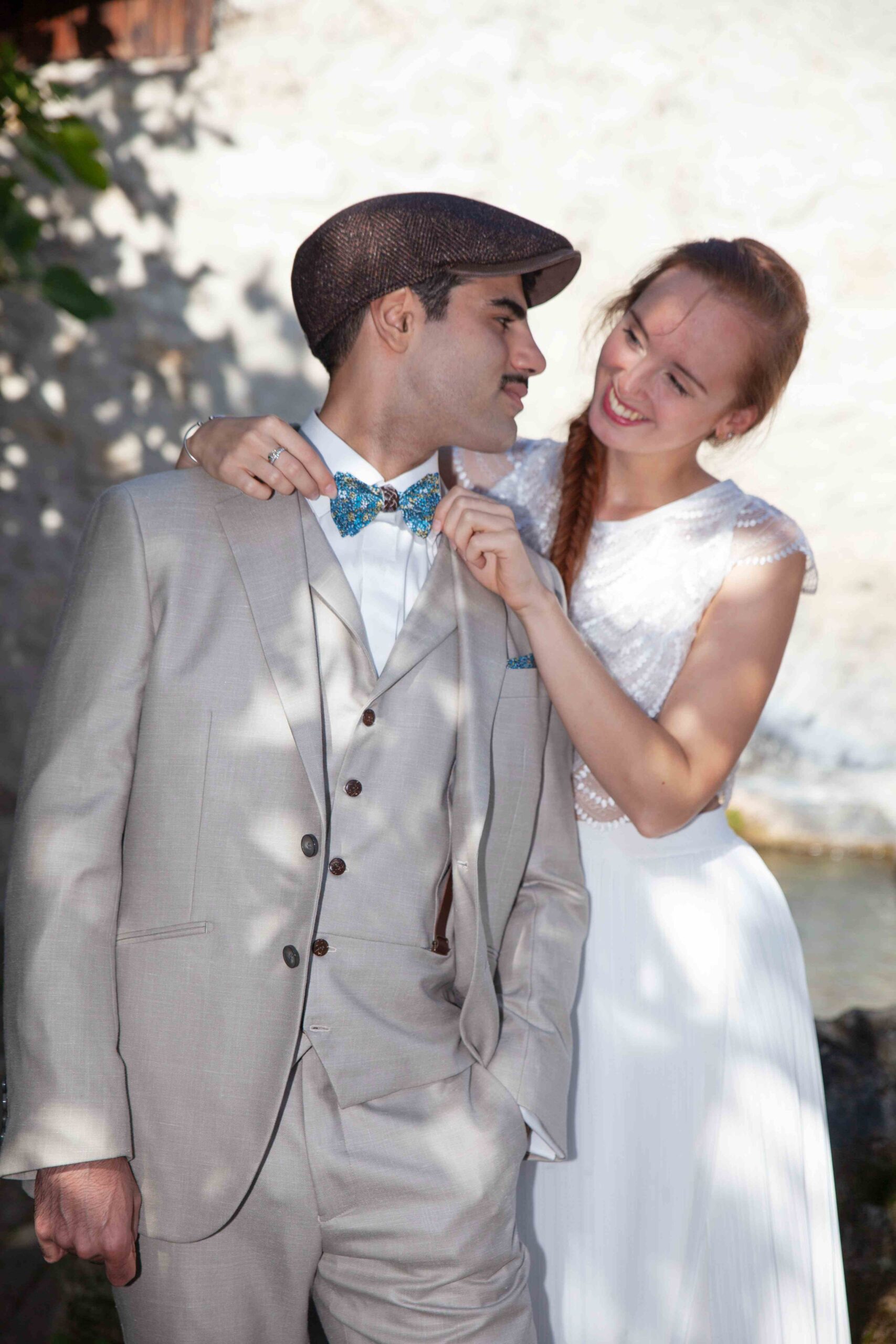 Costume Prudent costume de mariage Grenoble couleur lin et avec un style champêtre, bohème